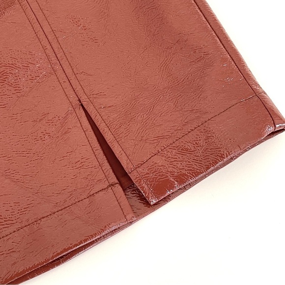 Aritzia Wilfred Tempest Patio Cinnamon Brown Vegan Leather Mini Skirt - Picture 5 of 8